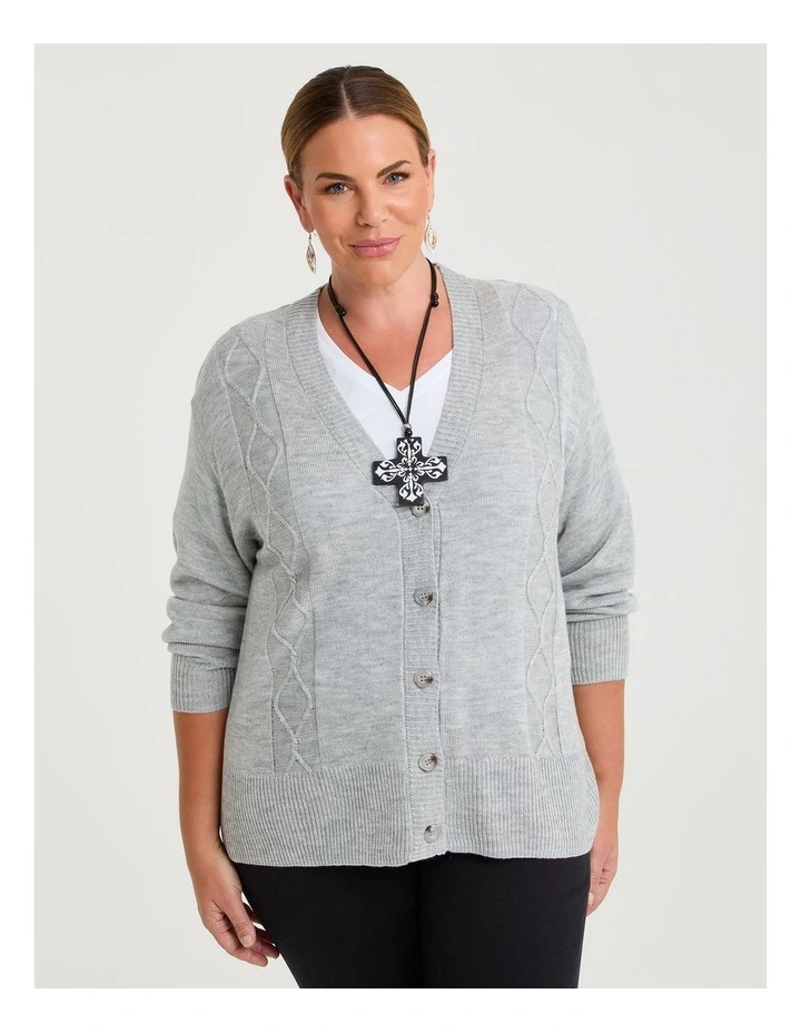 Soft Touch Cable Cardigan Ash Grey image 1