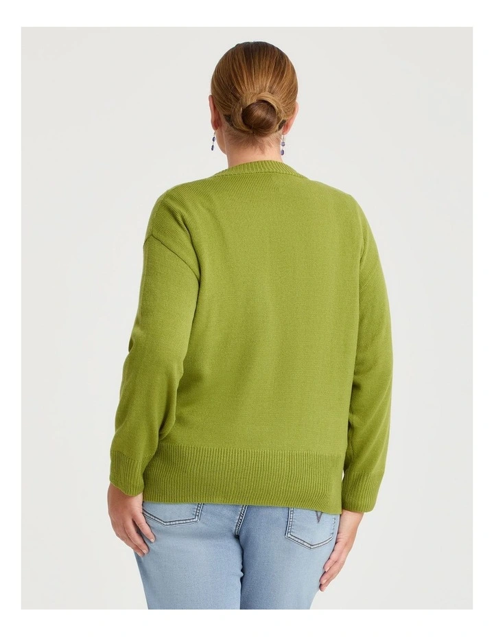 Soft Touch Cable Cardigan Chartreuse image 2