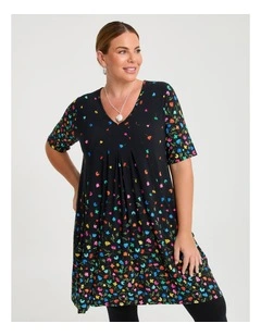 Border Print Tunic Black/multi