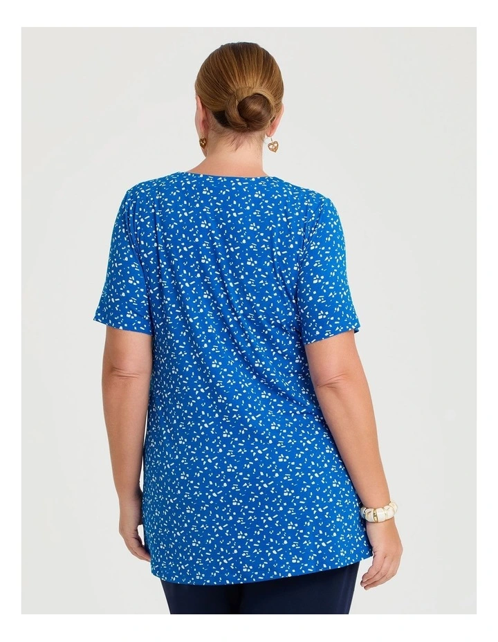 Katey Spliced Tunic Cobalt Print image 2