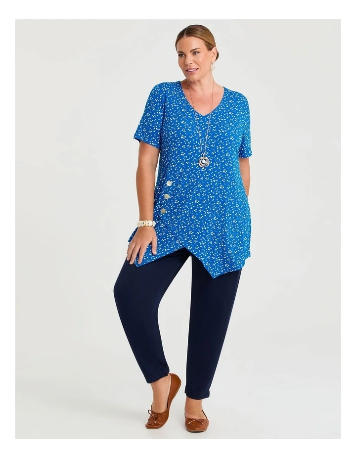 Katey Spliced Tunic Cobalt Print image 3