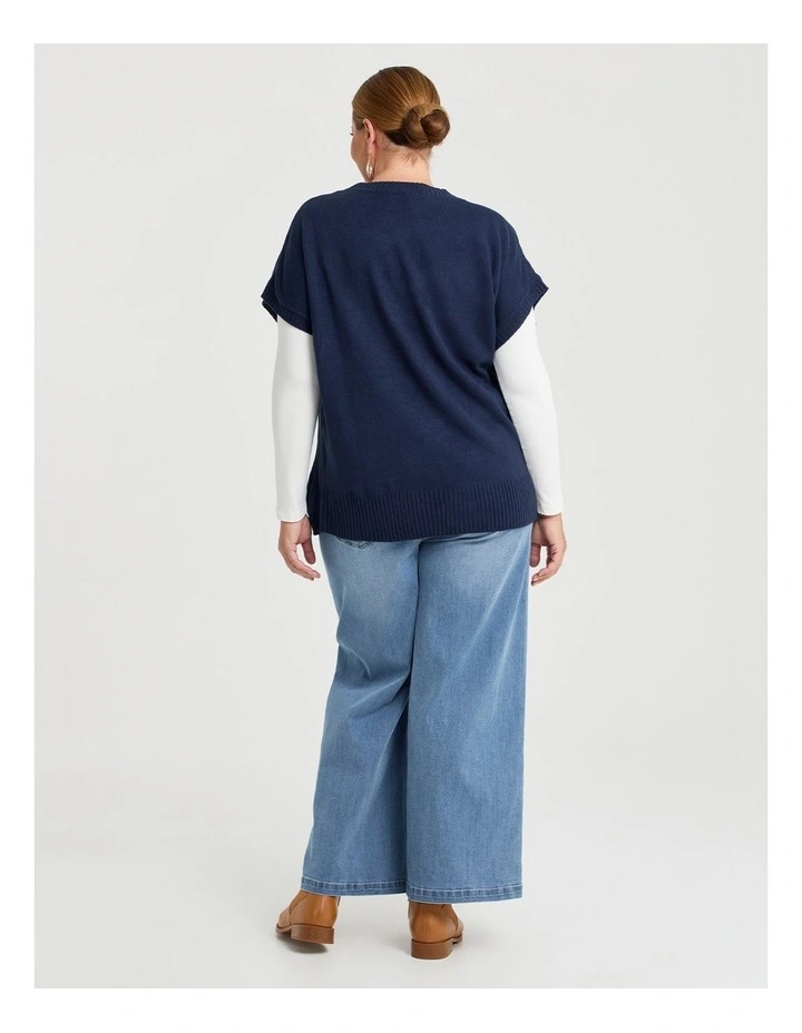 Soft Touch Casual Vest Dark Indigo image 2