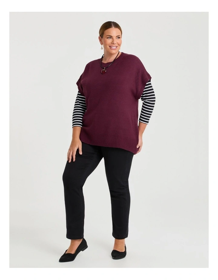 Soft Touch Casual Vest Wine image 3