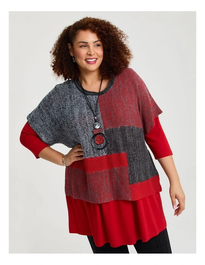 Colour Block Knit Jumper in Multi image 1