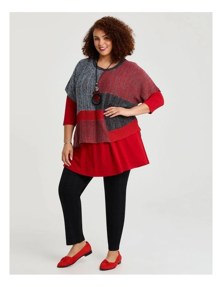 Colour Block Knit Jumper in Multi image 3