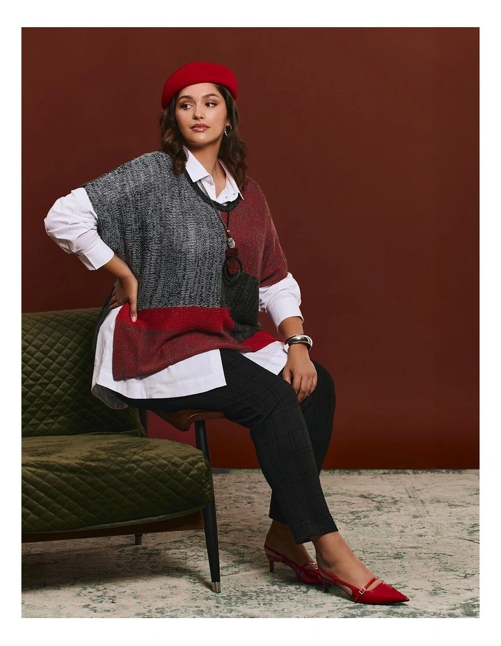 Colour Block Knit Jumper in Multi image 5