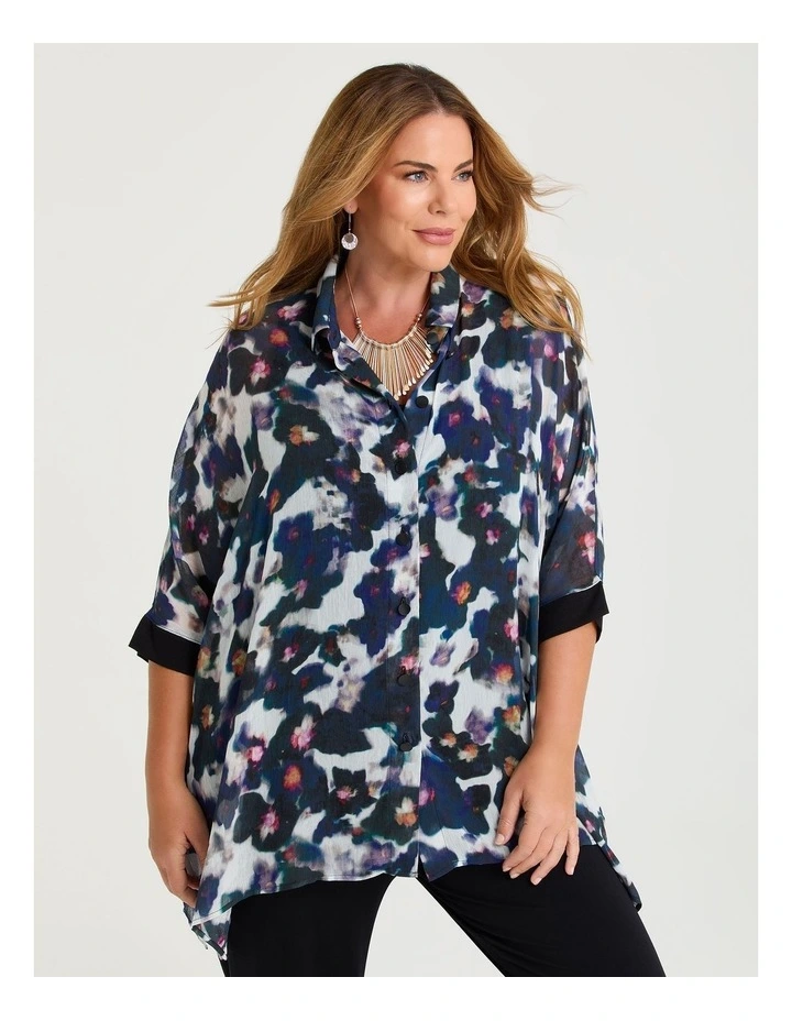 Chiffon Blue Mist Shirt Print image 1