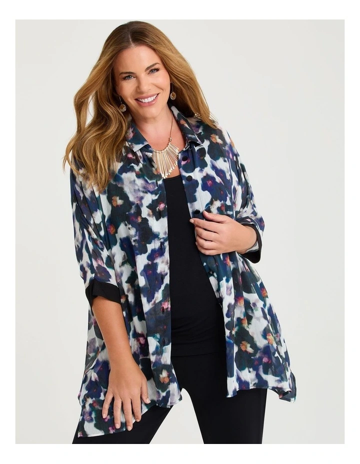 Chiffon Blue Mist Shirt Print image 3