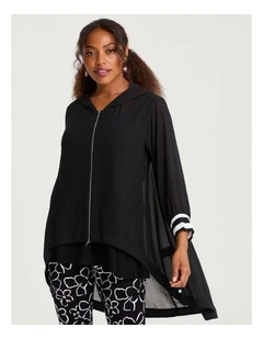 Chiffon Kiri Zip Top Black