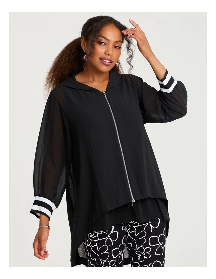 Chiffon Kiri Zip Top Black image 3