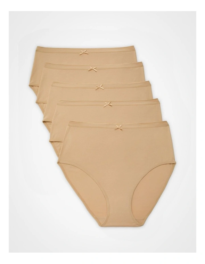 5 Pack Cotton Solid Briefs Nude image 1