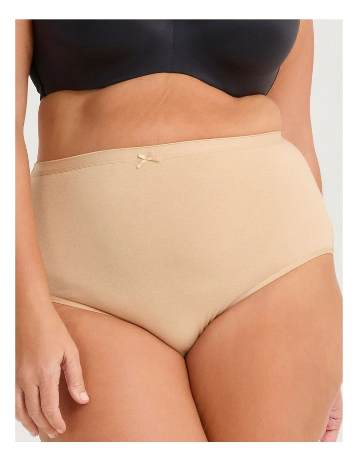 5 Pack Cotton Solid Briefs Nude image 2