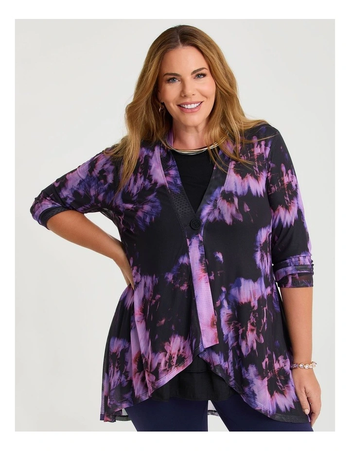 Misty Drape Cardigan Print image 3