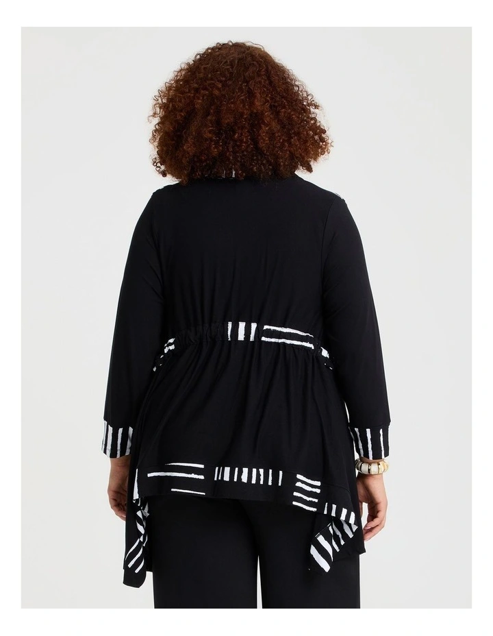 Button Wiseguy Natural Cardigan in Black/White Print image 2