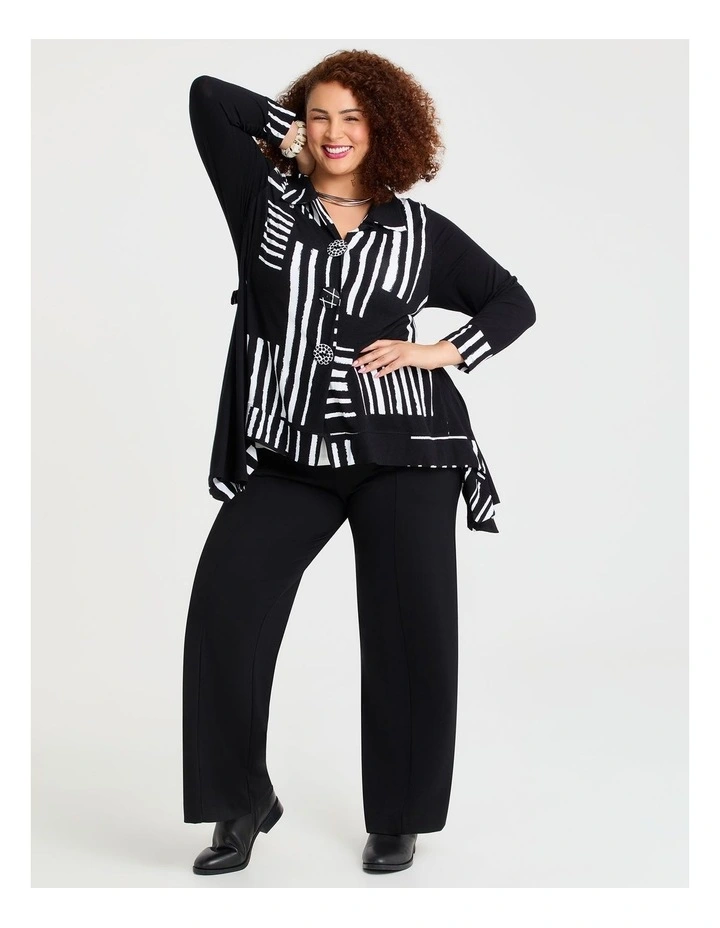 Button Wiseguy Natural Cardigan in Black/White Print image 4