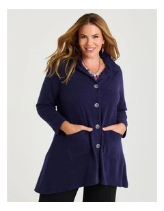 Enthuse Pocket Cardigan Indigo Violet
