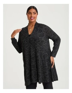 Pleat Back Snug Cardigan in Multi