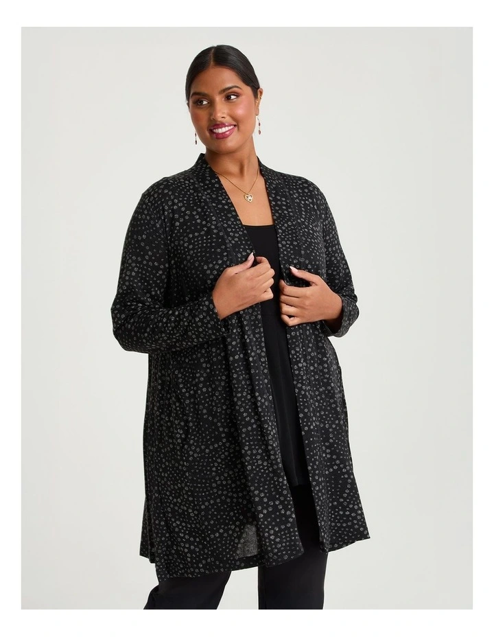 Pleat Back Snug Cardigan in Multi image 3