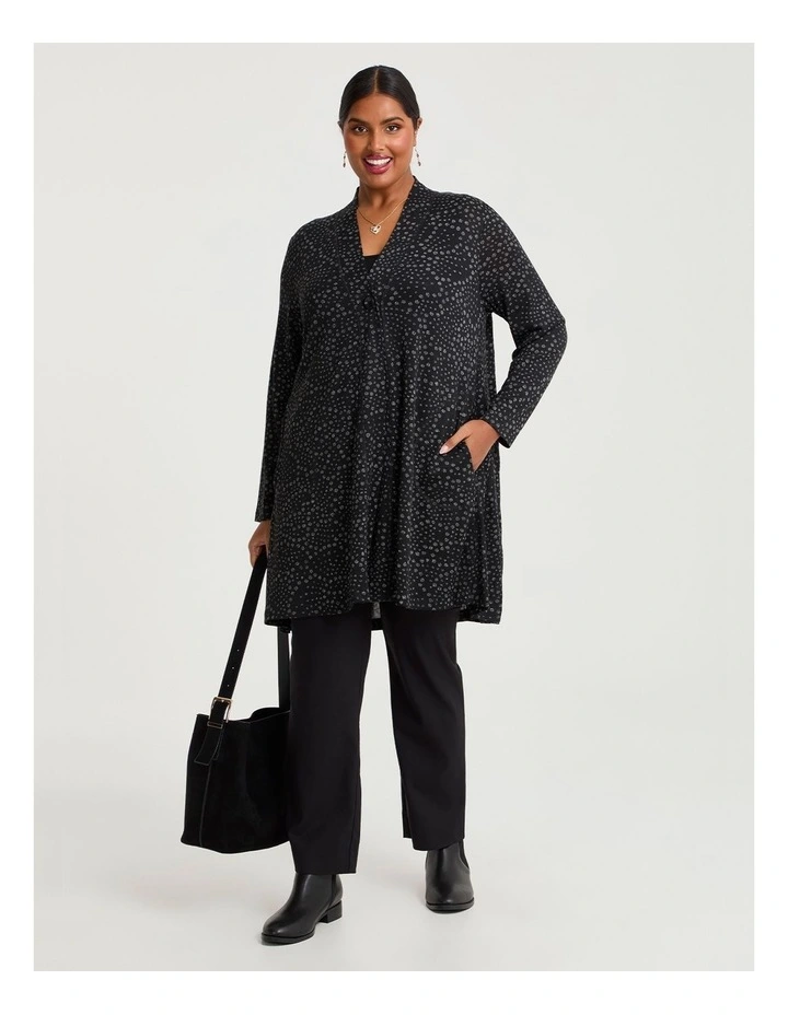 Pleat Back Snug Cardigan in Multi image 4