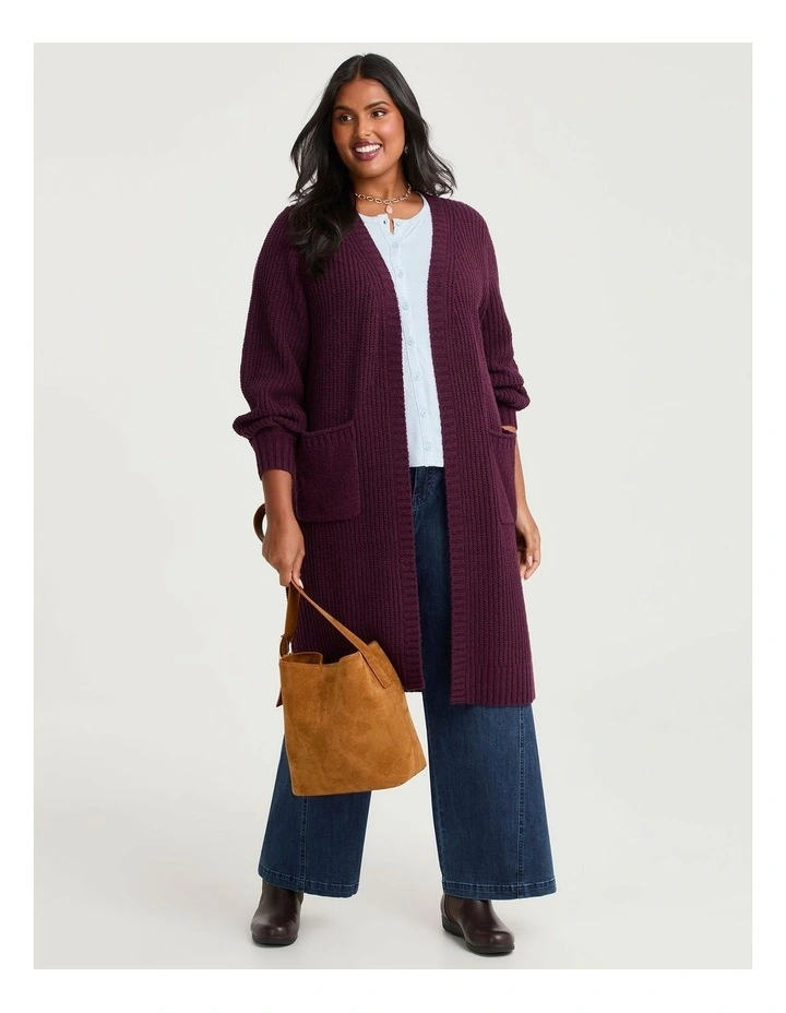 Australian Wool Blend Cardigan in Sky Blue Marle image 4