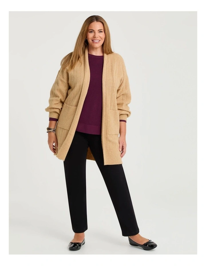 Ribbed Pocket Cardigan Oatmeal Marle image 4