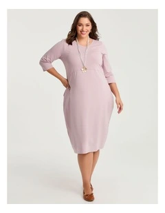 Cotton Talia Tulip Dress Dusty Lilac