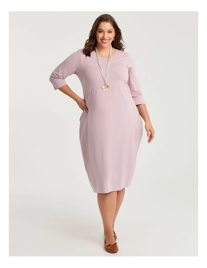Cotton Talia Tulip Dress Dusty Lilac image 1