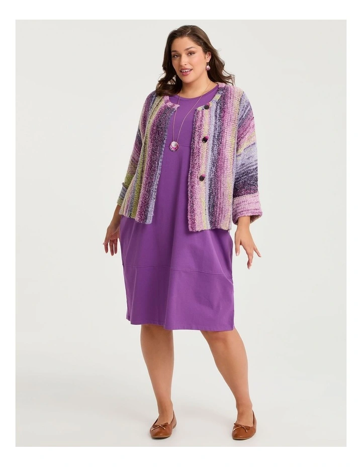 Cotton Talia Tulip Dress in Bright Violet image 4