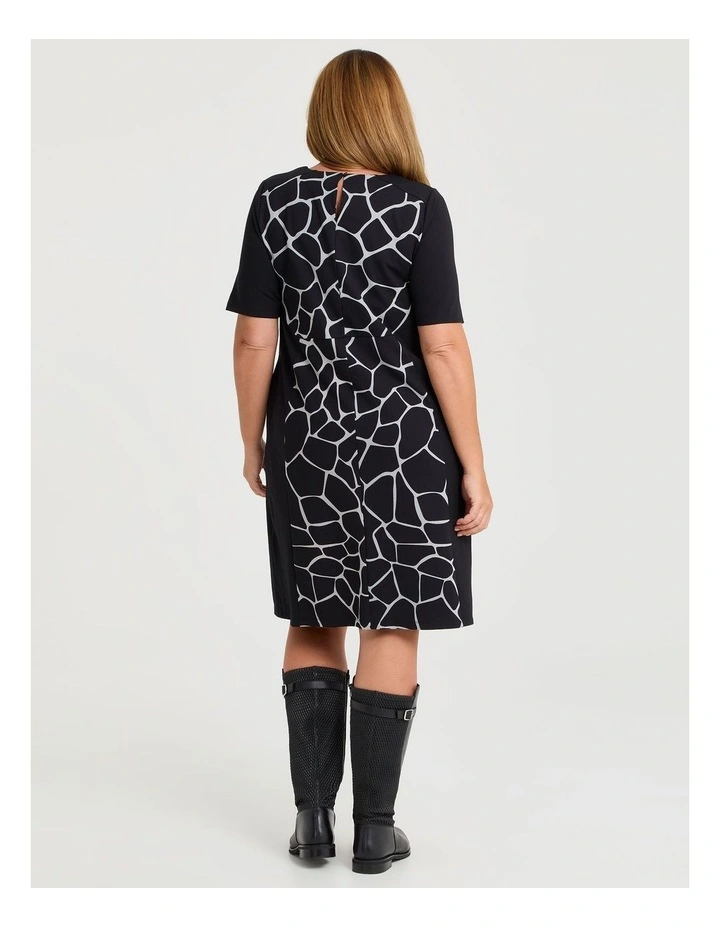 Ponte Abstract Spliced Dress Print image 2