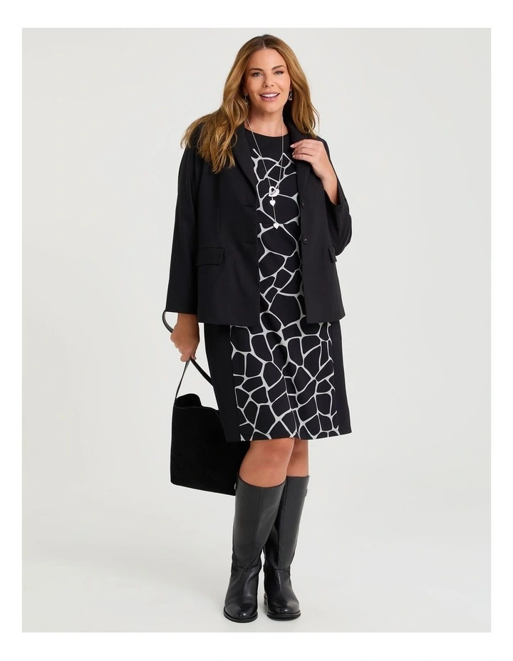 Ponte Abstract Spliced Dress Print image 4