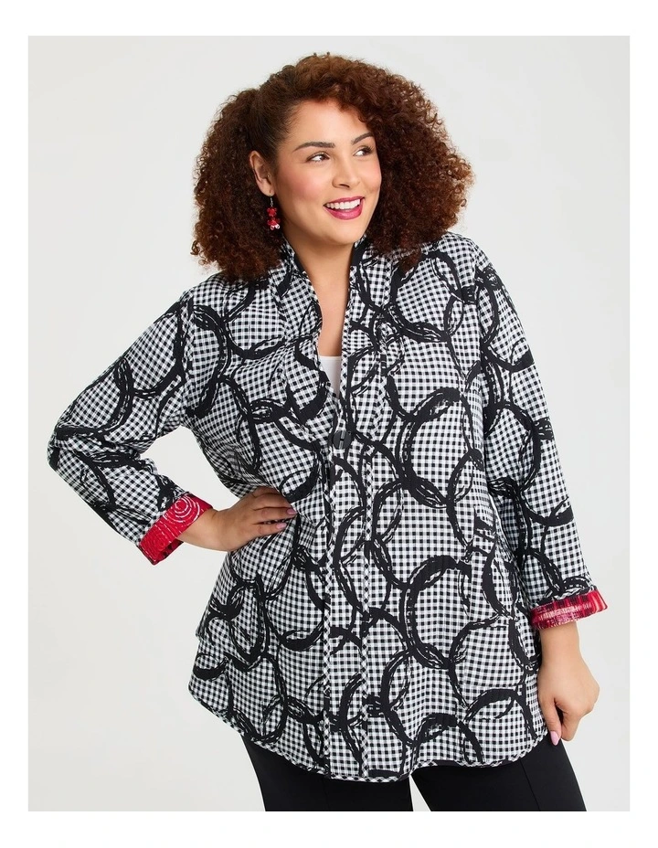 Reversible Quilt Natural Jacket in Multi image 2