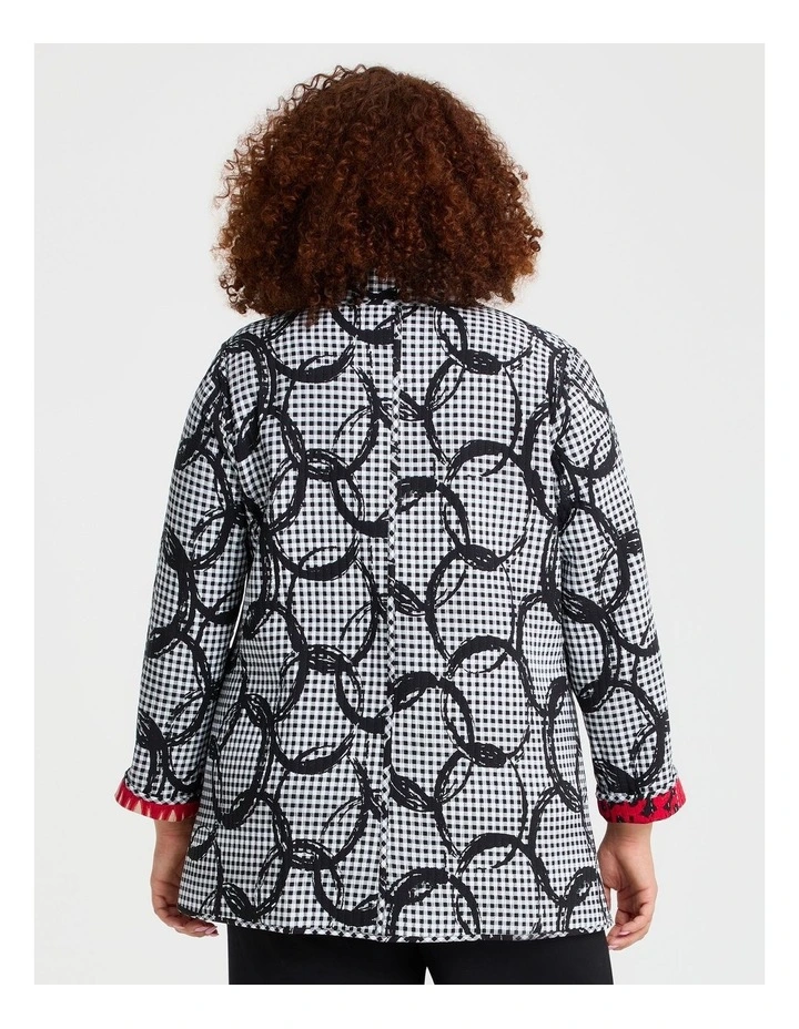 Reversible Quilt Natural Jacket in Multi image 3