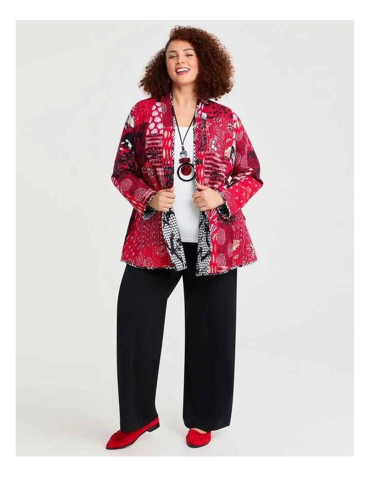 Reversible Quilt Natural Jacket in Multi image 5