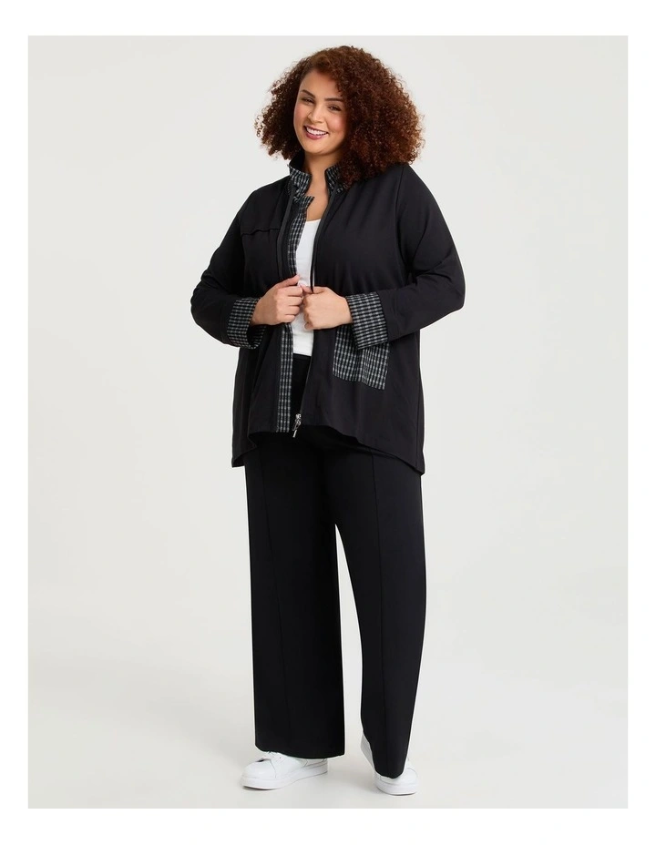 Bamboo Ponte Plaid Jacket Black image 1