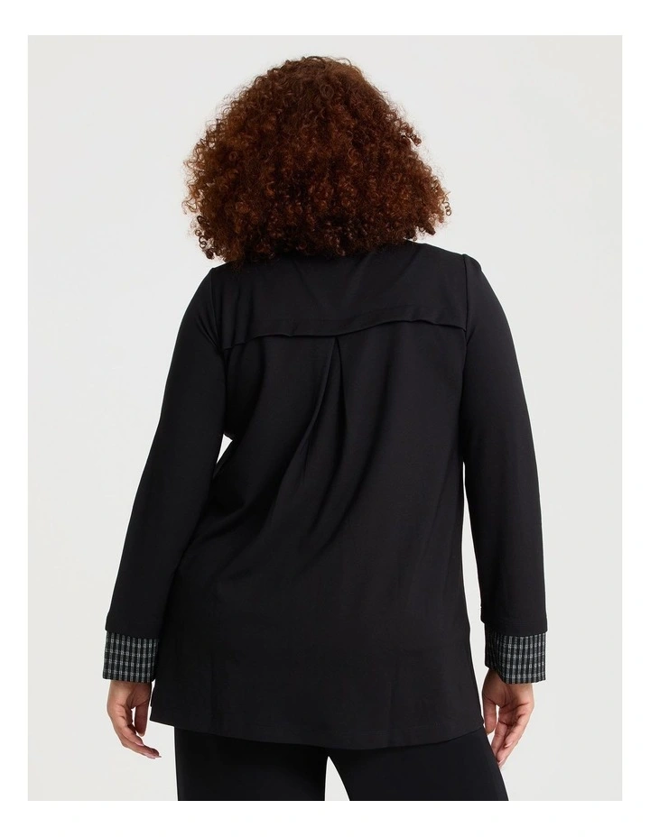 Bamboo Ponte Plaid Jacket Black image 2