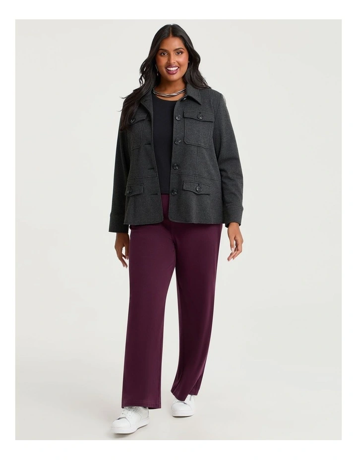 Houndstooth Patch Pocket Jacket in Charcoal/black image 3