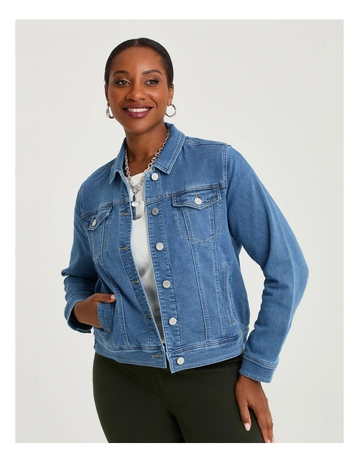 Cotton Waist-length Denim Jacket Cove Blue image 1