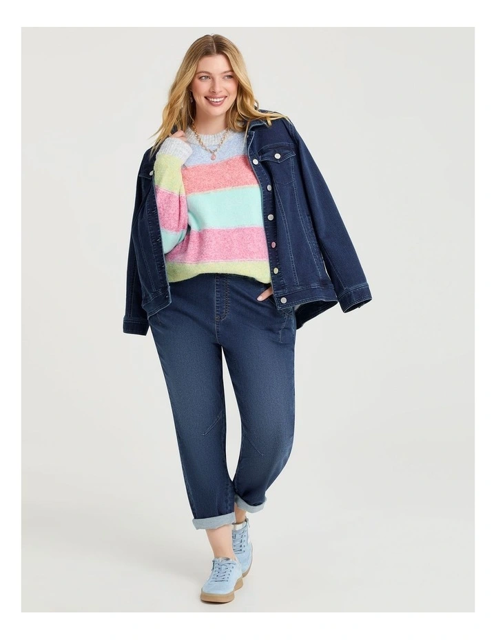 Denim Drawstring Jogger in Mid Ink image 3