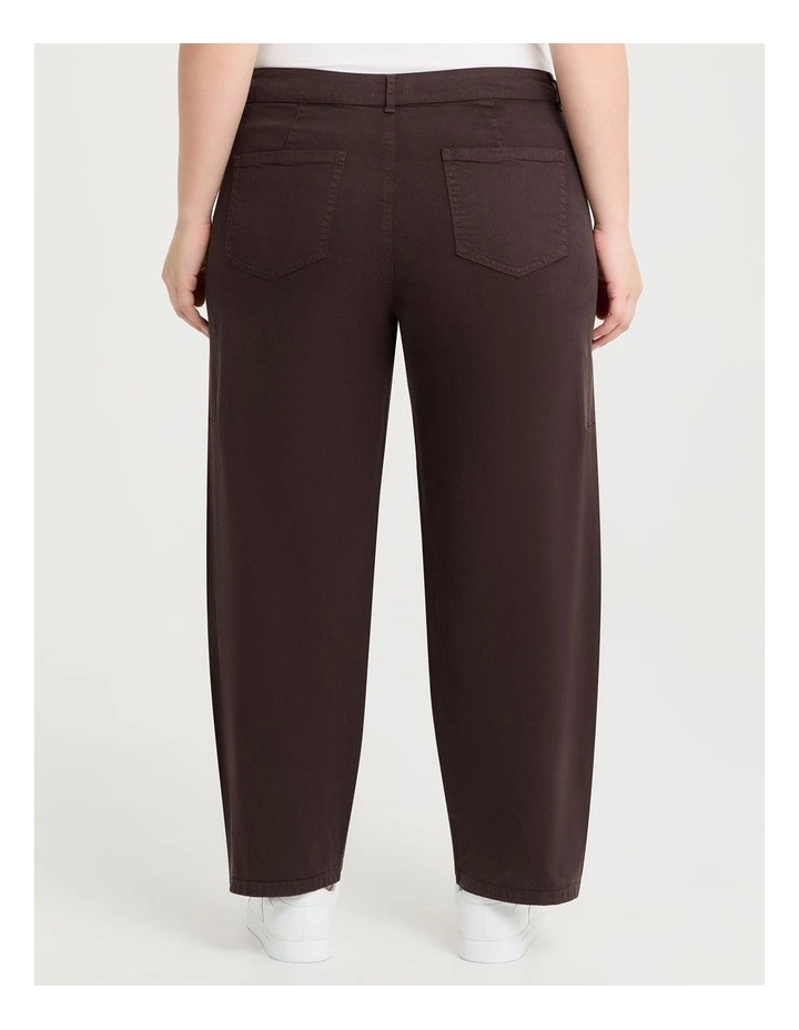 Curved Seam Barrel Jean in Chocolate image 2