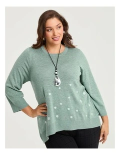Felt Spot Tulip Jumper in Sea Mist