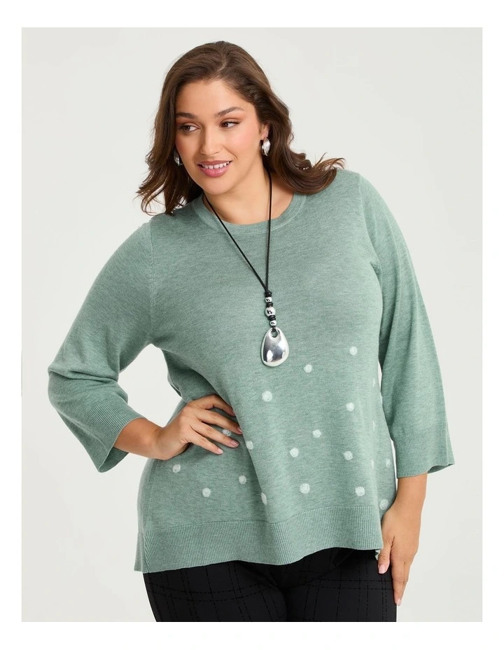 Felt Spot Tulip Jumper in Sea Mist image 3