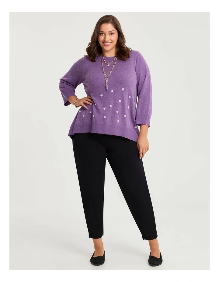 Felt Spot Tulip Jumper in Violet image 3