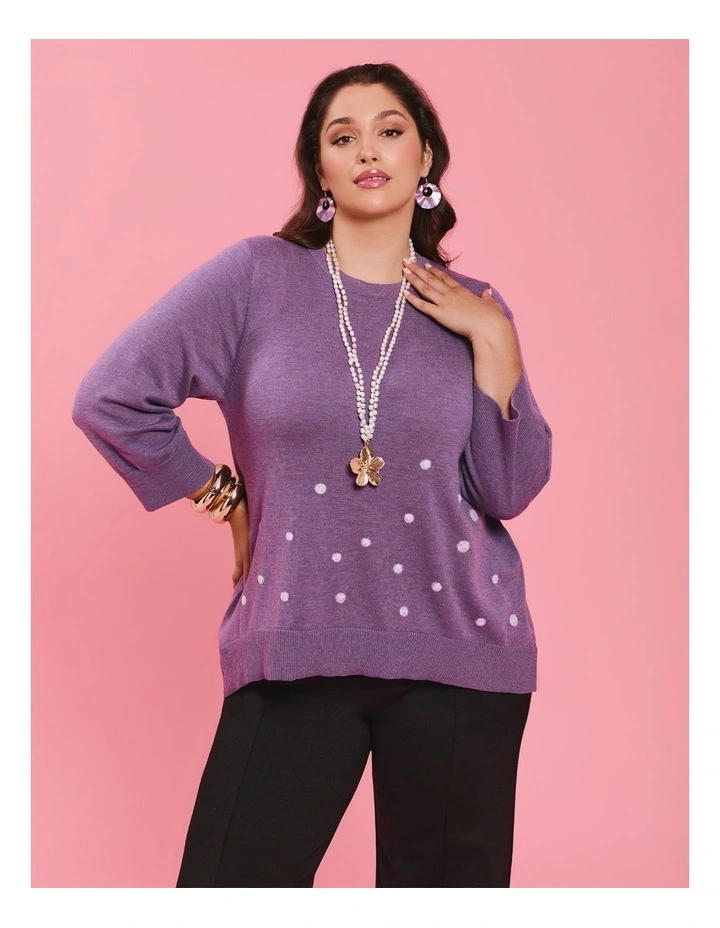 Felt Spot Tulip Jumper in Violet image 4