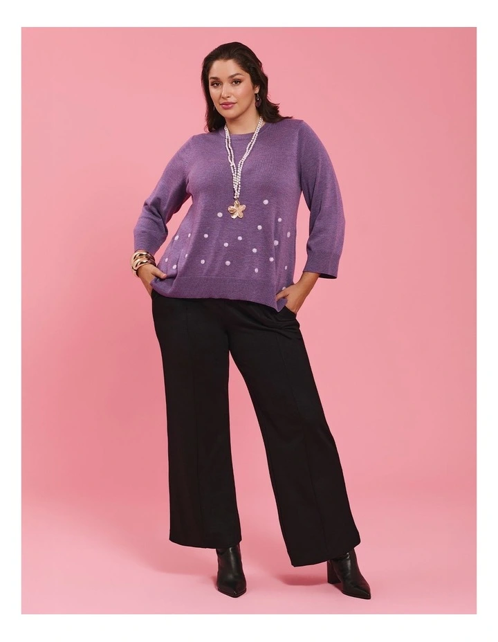 Felt Spot Tulip Jumper in Violet image 5