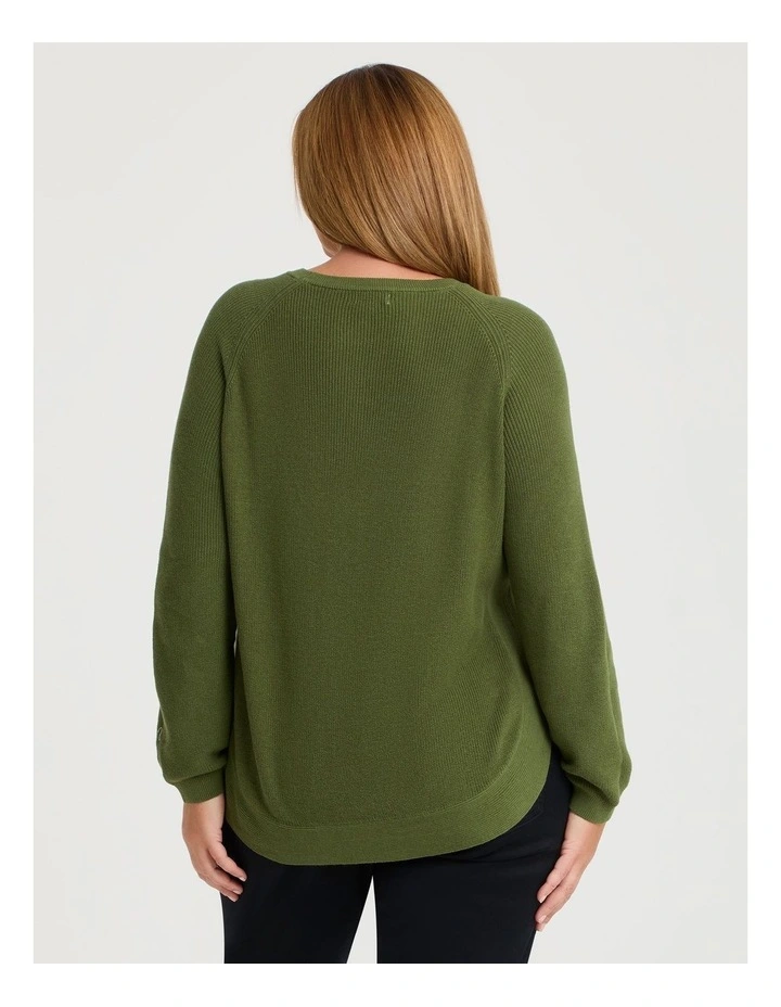 Curved Hem Rib Knit Jumper Myrtle image 2