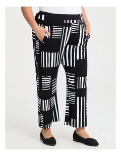 Wiseguy Natural Wide Leg Pant in Black/White Print