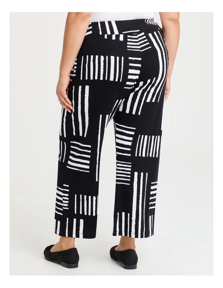 Wiseguy Natural Wide Leg Pant in Black/White Print image 2