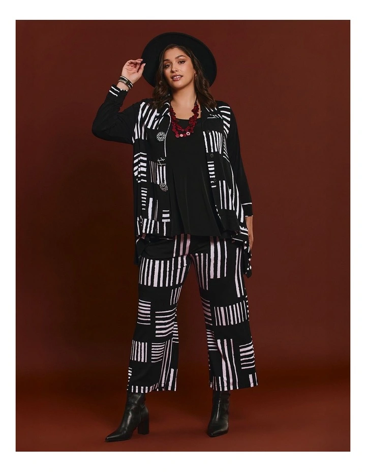 Wiseguy Natural Wide Leg Pant in Black/White Print image 3