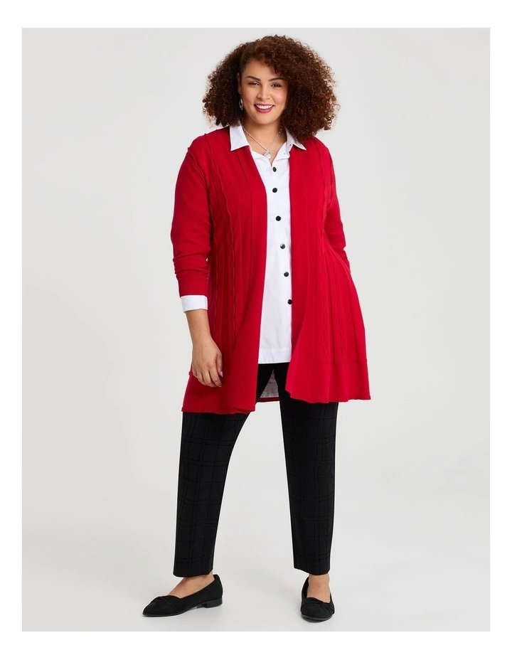 Ponte Flock Check Pant in Black image 3