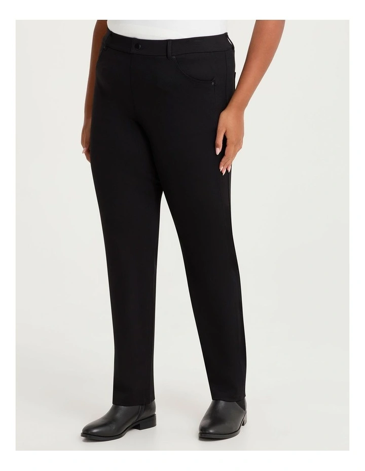 Ponte Straight Leg Pant Black image 1